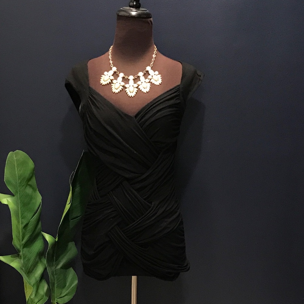 Anthropologie black braided top